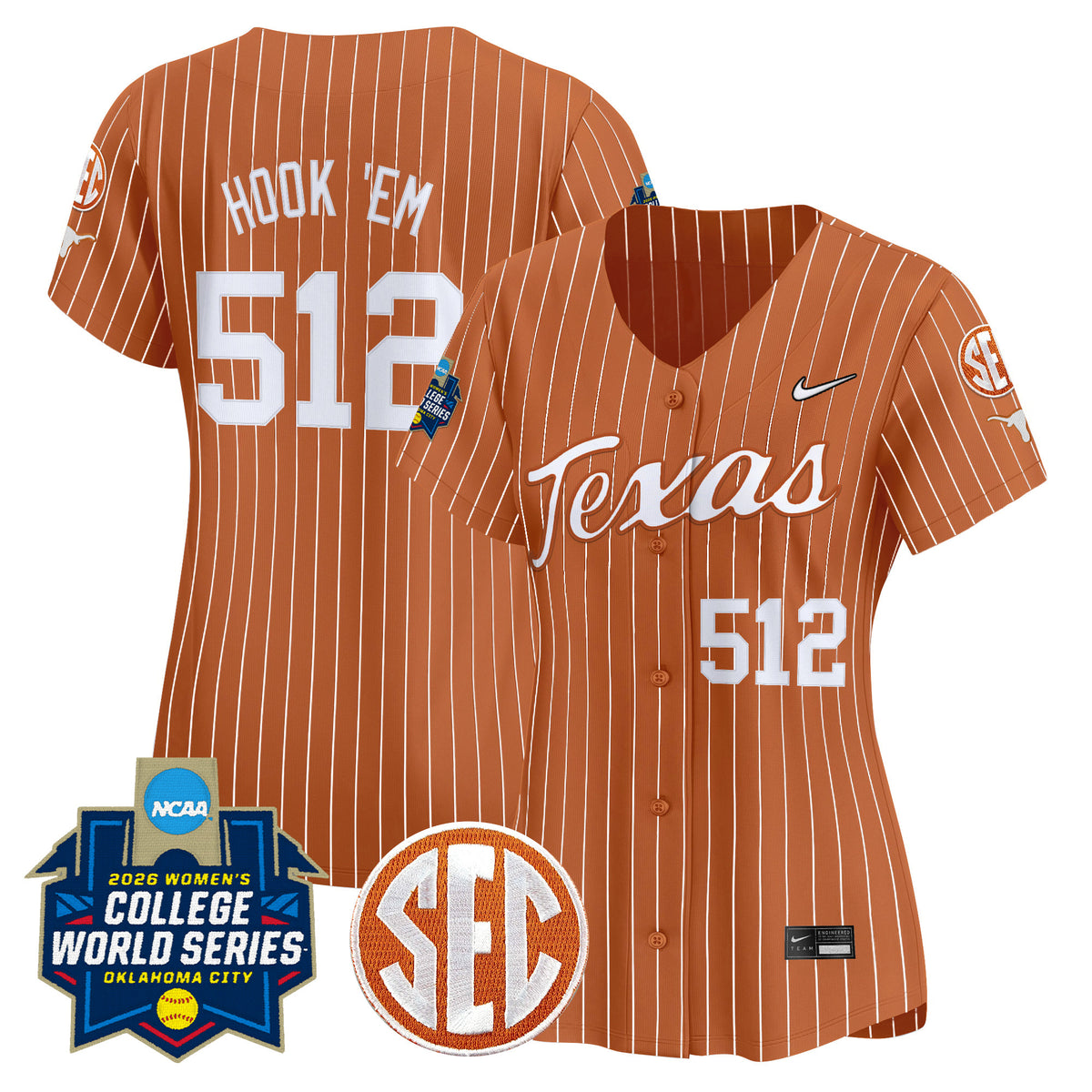 Women's Texas Longhorns Softball 2026 World Series (WCWS) Vapor Premier Limited Jersey - All Stitched