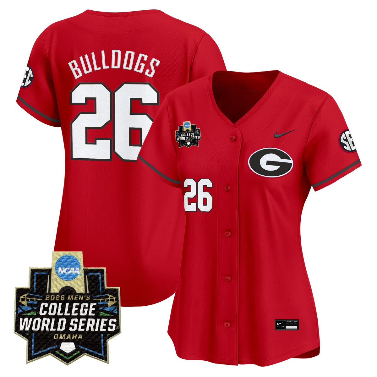 Women's Georgia Bulldogs Baseball 2026 World Series Vapor Premier Limited Jersey - All Stitched