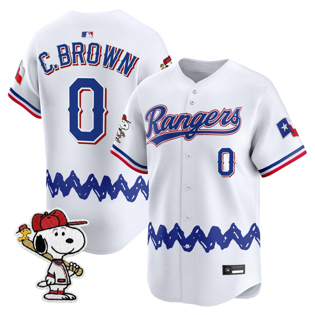Men's Texas Rangers x Peanuts Vapor Premier Limited Jersey - Stitched