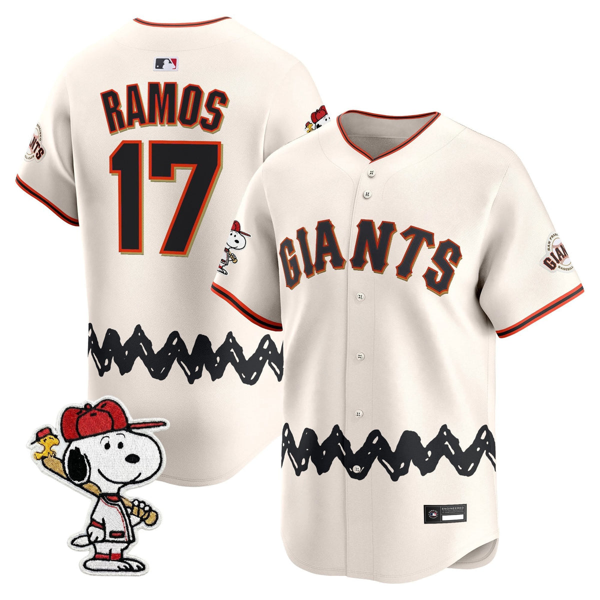 Men's San Francisco Giants x Peanuts Vapor Premier Limited Jersey - Stitched