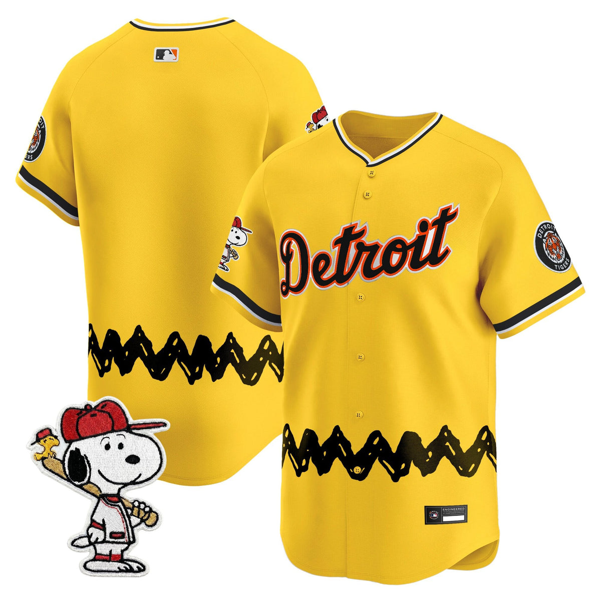 Men's Detroit Tigers x Peanuts Vapor Premier Limited Jersey - Stitched
