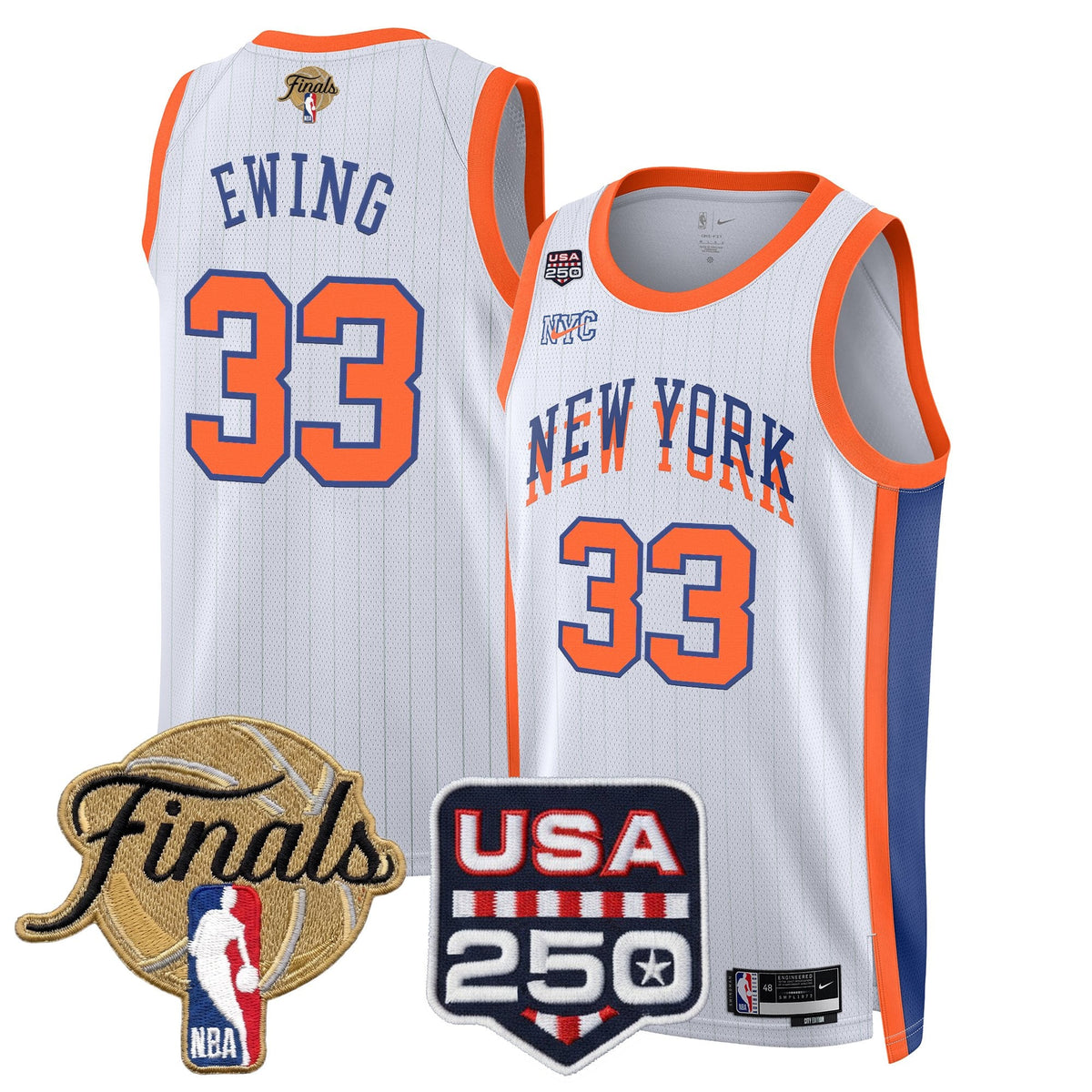 Men's New York Knicks 2026 Finals Swingman Jersey - 250 America Patch - All Stitched