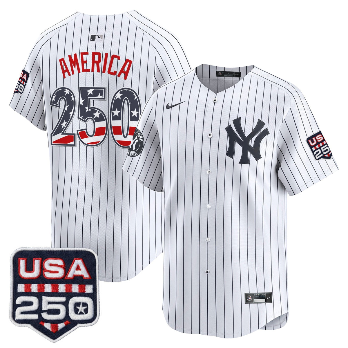 Men's New York Yankees USA 250 Fourth of July Vapor Premier Limited Jersey - All Stitched
