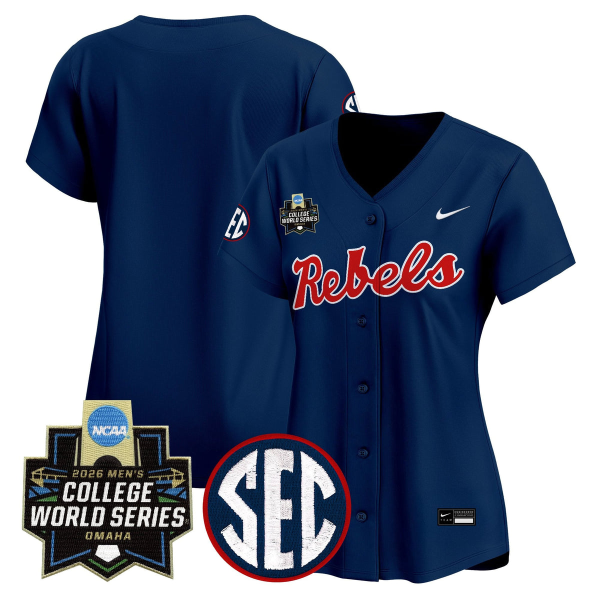 Women's Ole Miss Rebels 2026 World Series Vapor Premier Limited Jersey - All Stitched