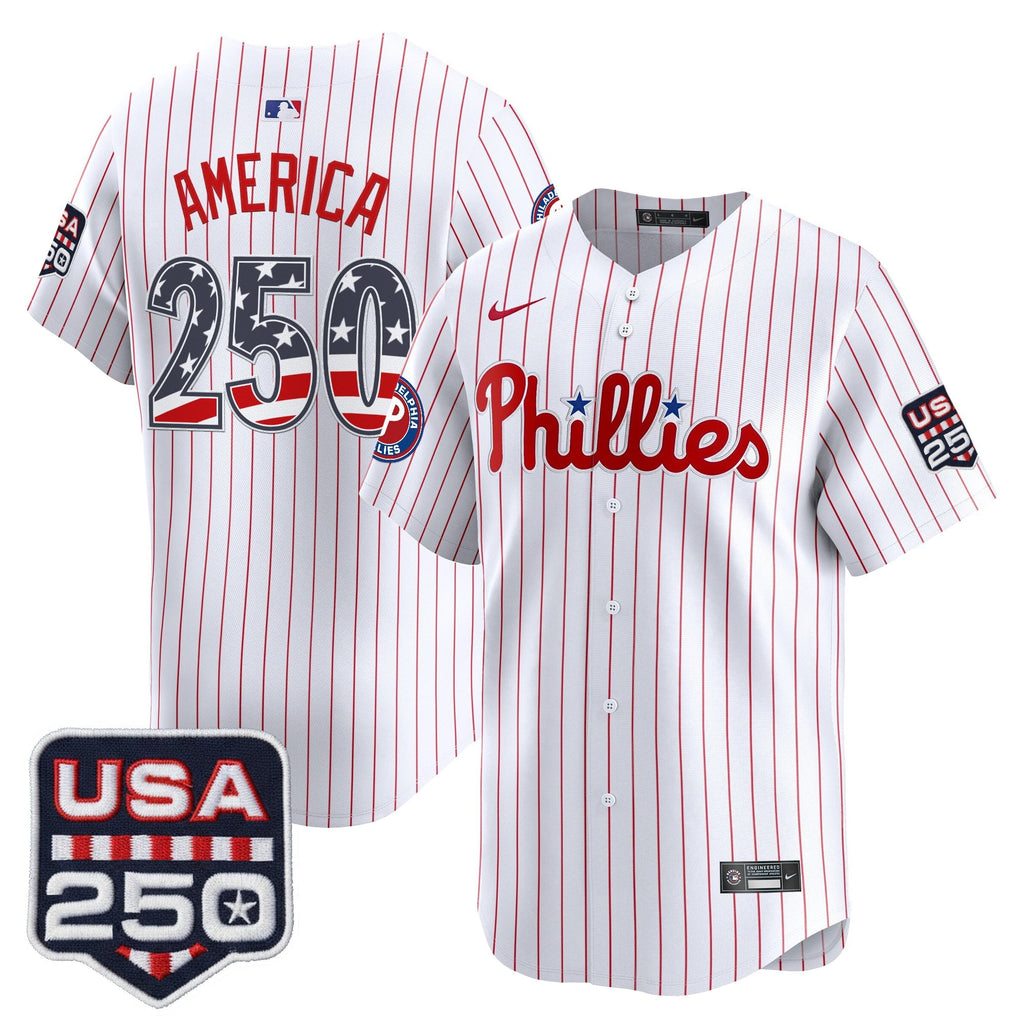Men's Philadelphia Phillies USA 250 Fourth of July Vapor Premier Limited Jersey - All Stitched