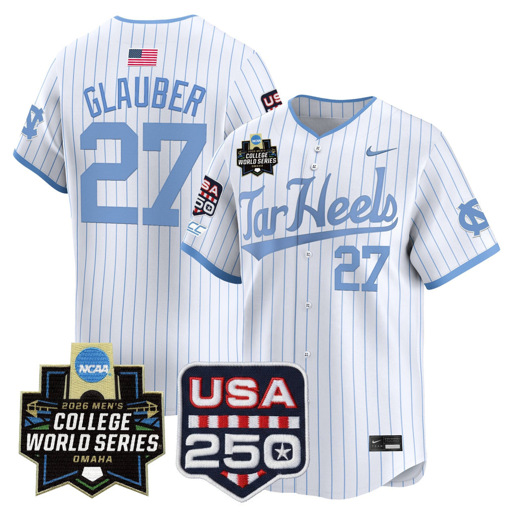 Men's North Carolina Tar Heels 2026 World Series Vapor Premier Limited Jersey - 250 America Patch - All Stitched