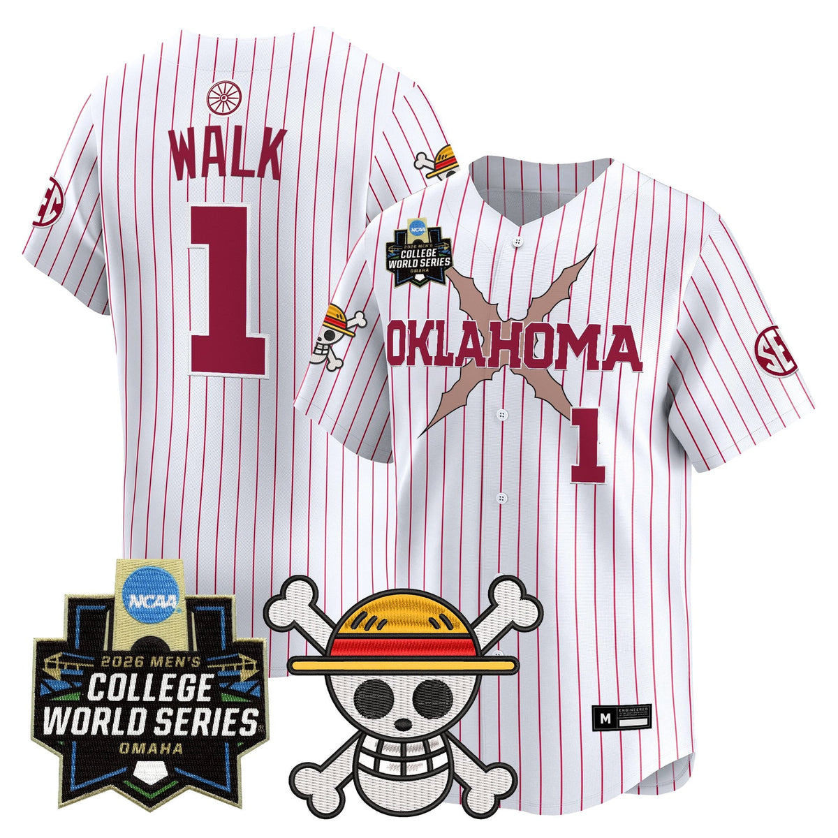 Men's Oklahoma Sooners 2026 World Series x One Piece Vapor Premier Limited Jersey - All Stitched