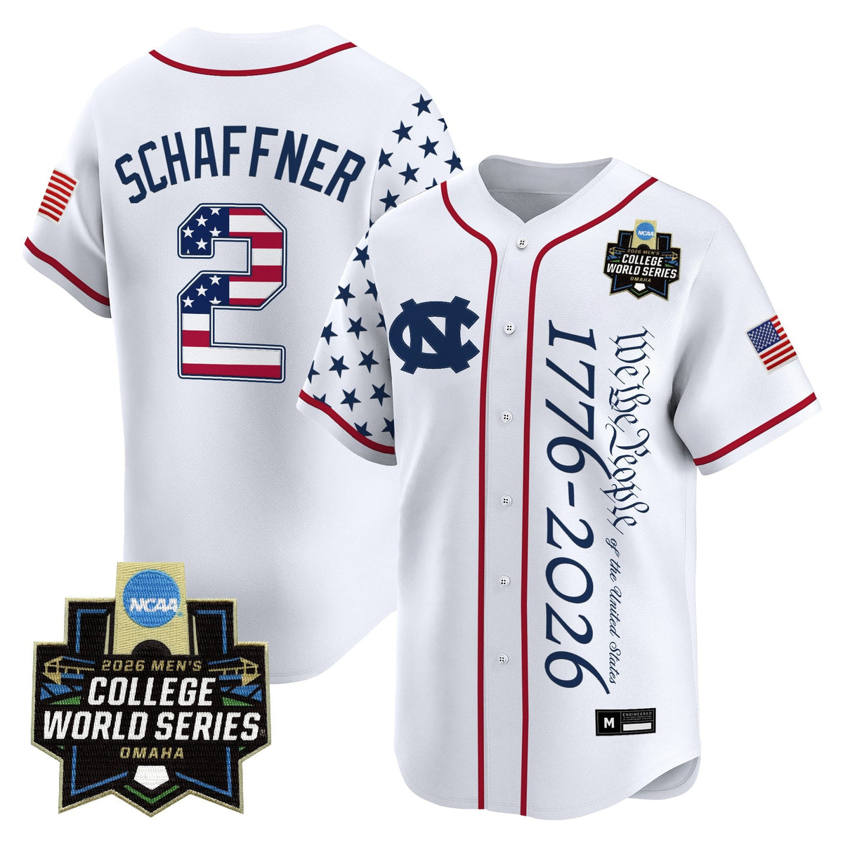 Men's North Carolina Tar Heels 2026 World Series "America 250 Edition" Vapor Premier Limited Jersey V2 - All Stitched