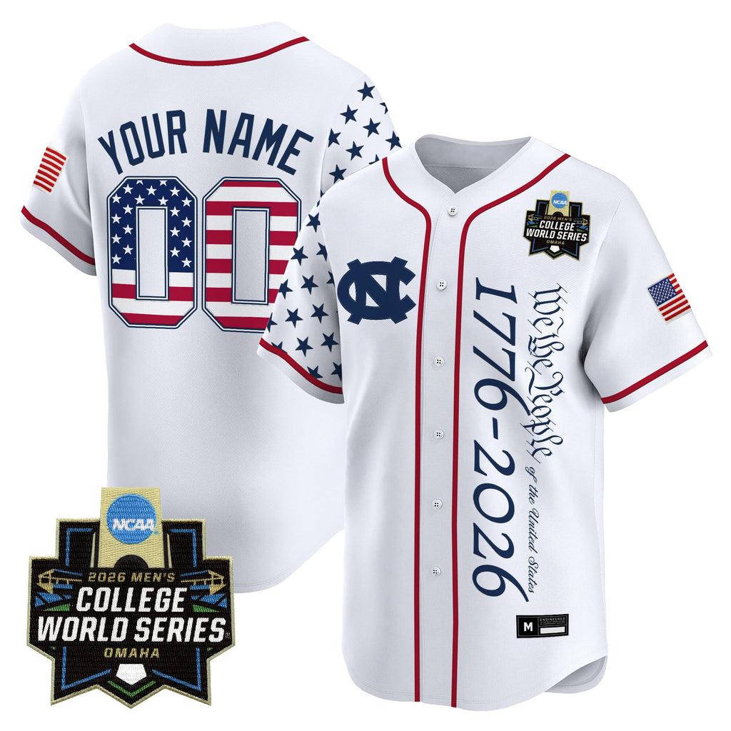 North Carolina Tar Heels 2026 World Series "America 250 Edition" Vapor Premier Limited Custom Jersey V2 - All Stitched