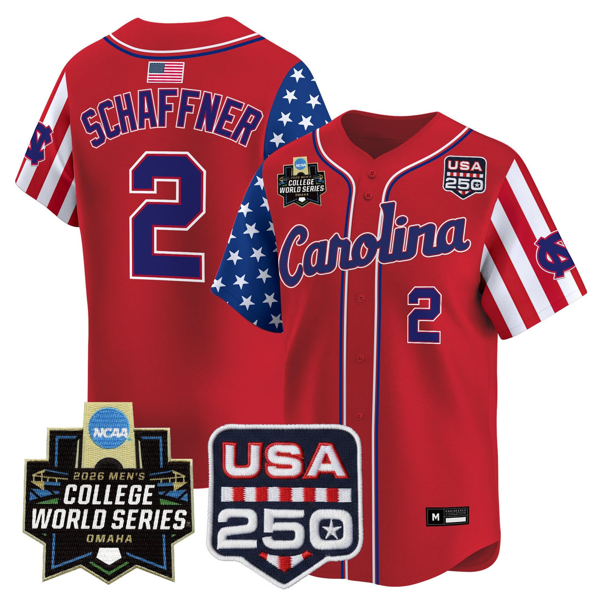 Men's North Carolina Tar Heels 2026 World Series "America 250 Edition" Vapor Premier Limited Jersey - All Stitched