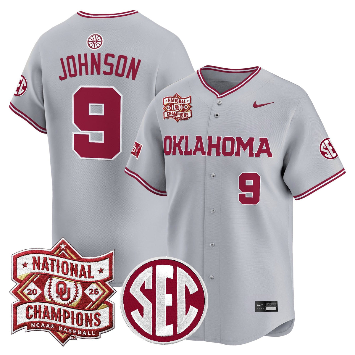 Men's Oklahoma Sooners 2026 National Champions Patch Vapor Premier Limited Jersey - All Stitched
