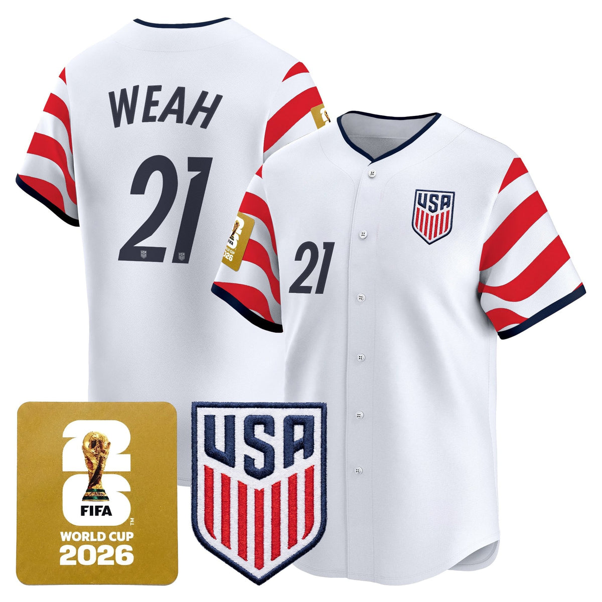 Men's USMNT 2026 World Cup Vapor Baseball Jersey - Stitched