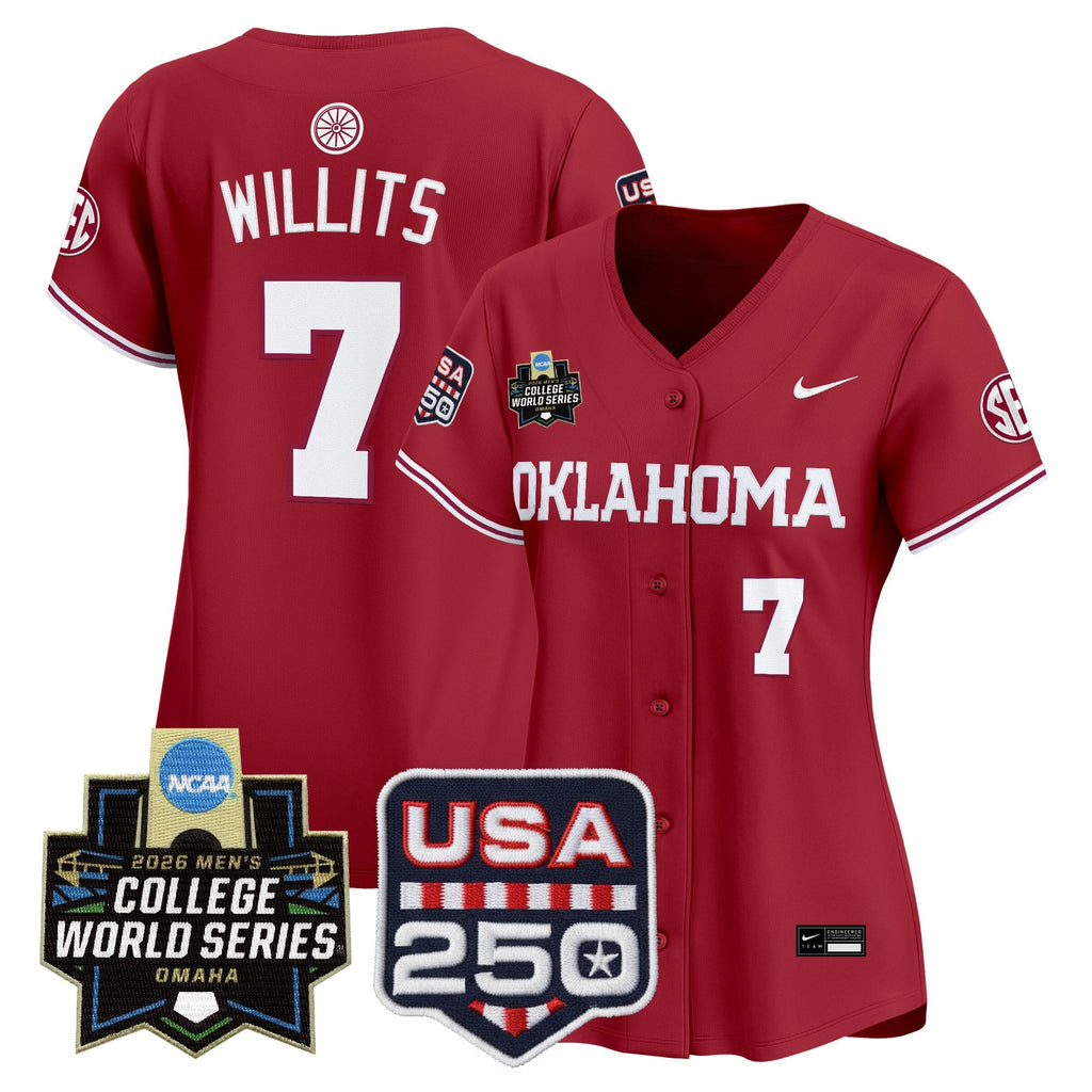 Women's Oklahoma Sooners 2026 World Series Vapor Premier Limited Jersey - 250 America Patch - All Stitched