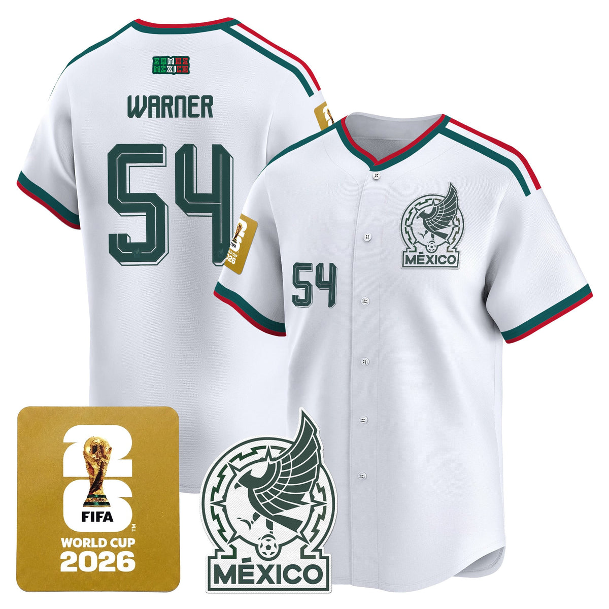 Men's Mexico 2026 World Cup Vapor Baseball Jersey - All Stitched