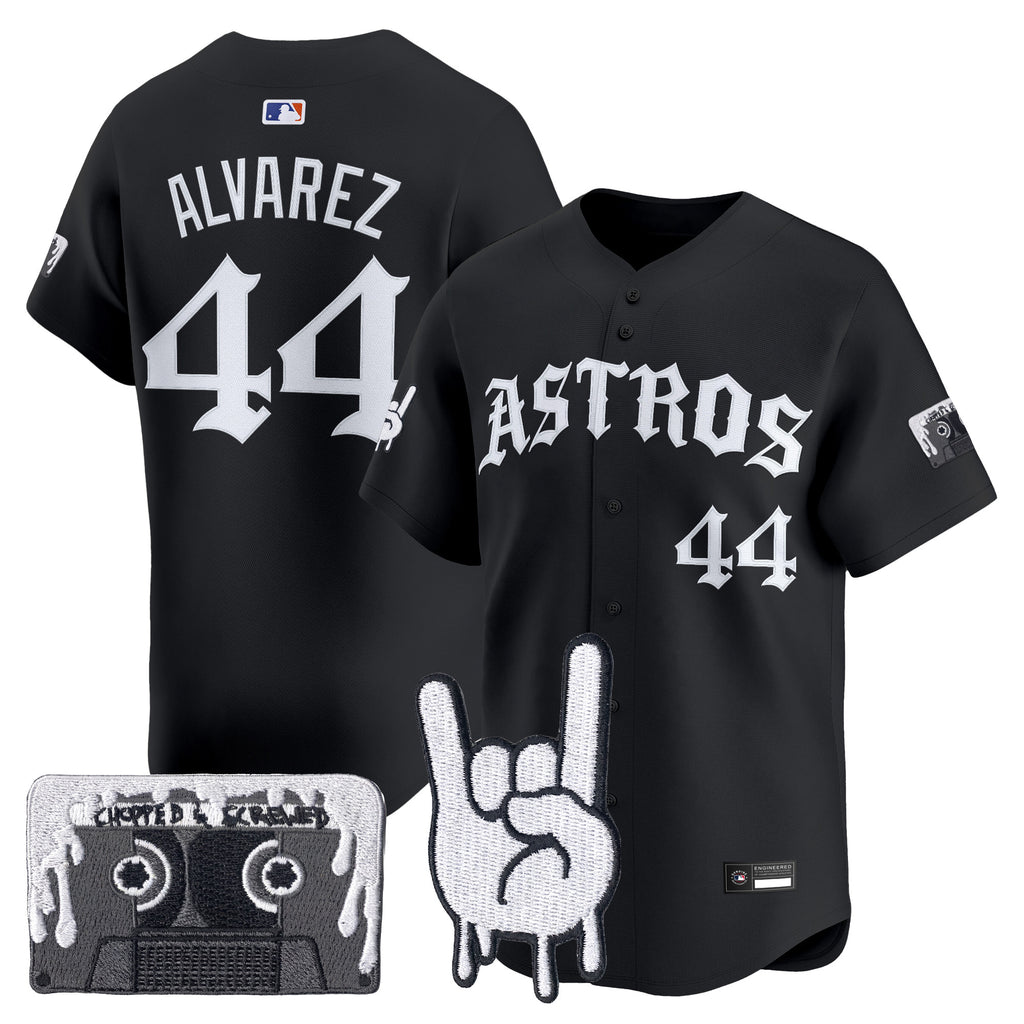Men's Houston Astros Dj Screw Vapor Premier Limited Jersey - Gothic Edition - All Stitched