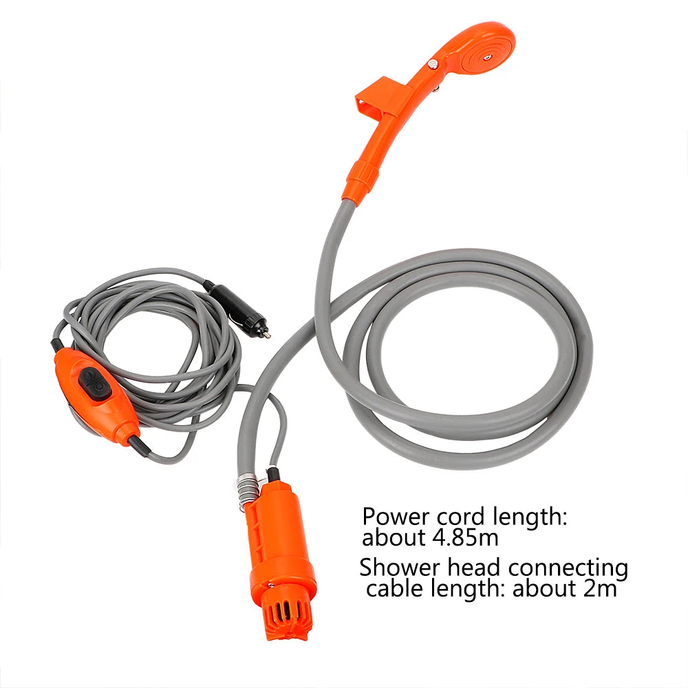 Outdoor Camping Travel Shower Car Washer DC 12V Car Washing Cleaning Tool with Cigarette Lighter Portable Car Shower