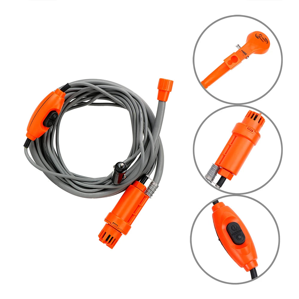 Outdoor Camping Travel Shower Car Washer DC 12V Car Washing Cleaning Tool with Cigarette Lighter Portable Car Shower